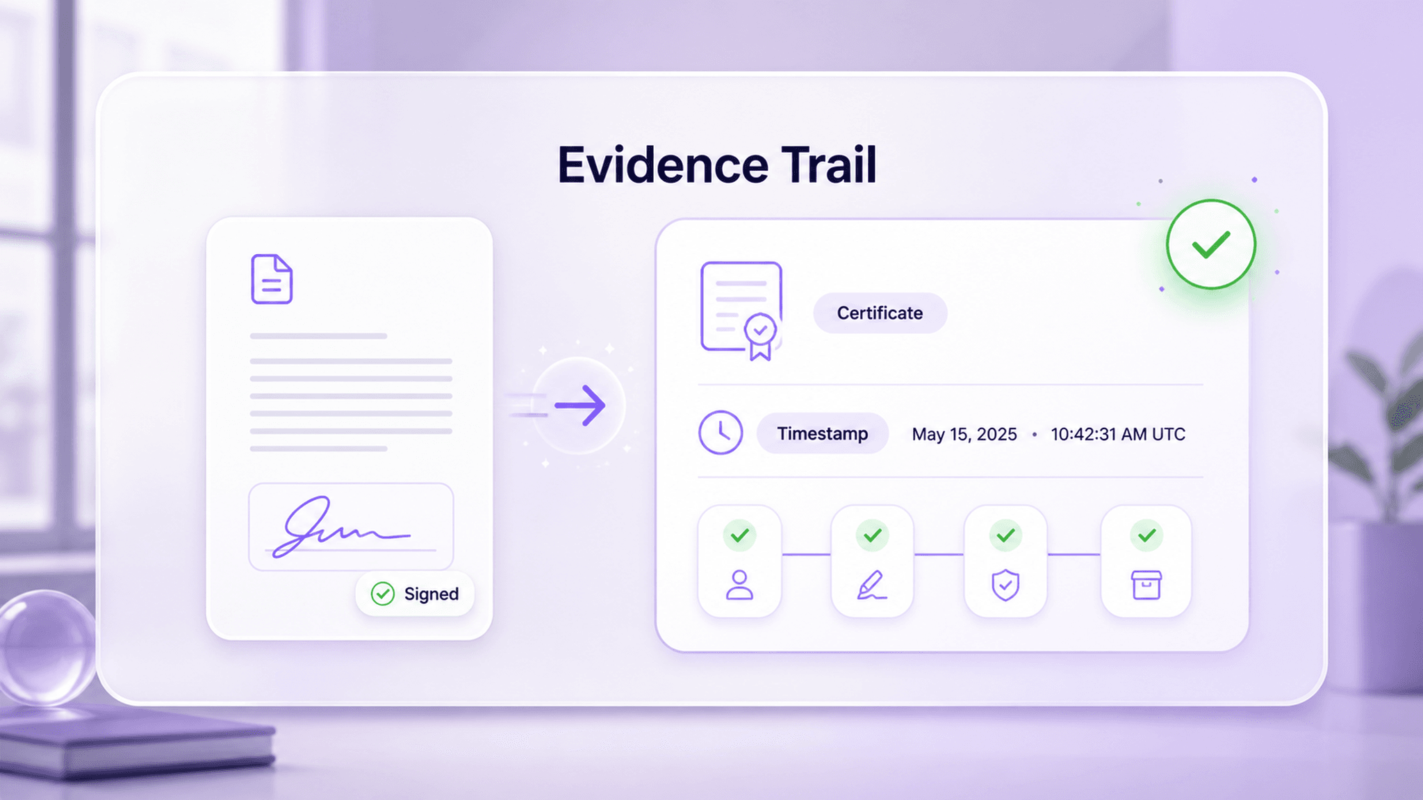 Interface de verificação de identidade e retenção de evidências